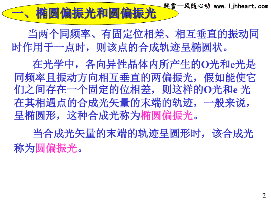 第十六章光的偏振165a椭圆偏振光克尔电光效应旋光现象_第2页