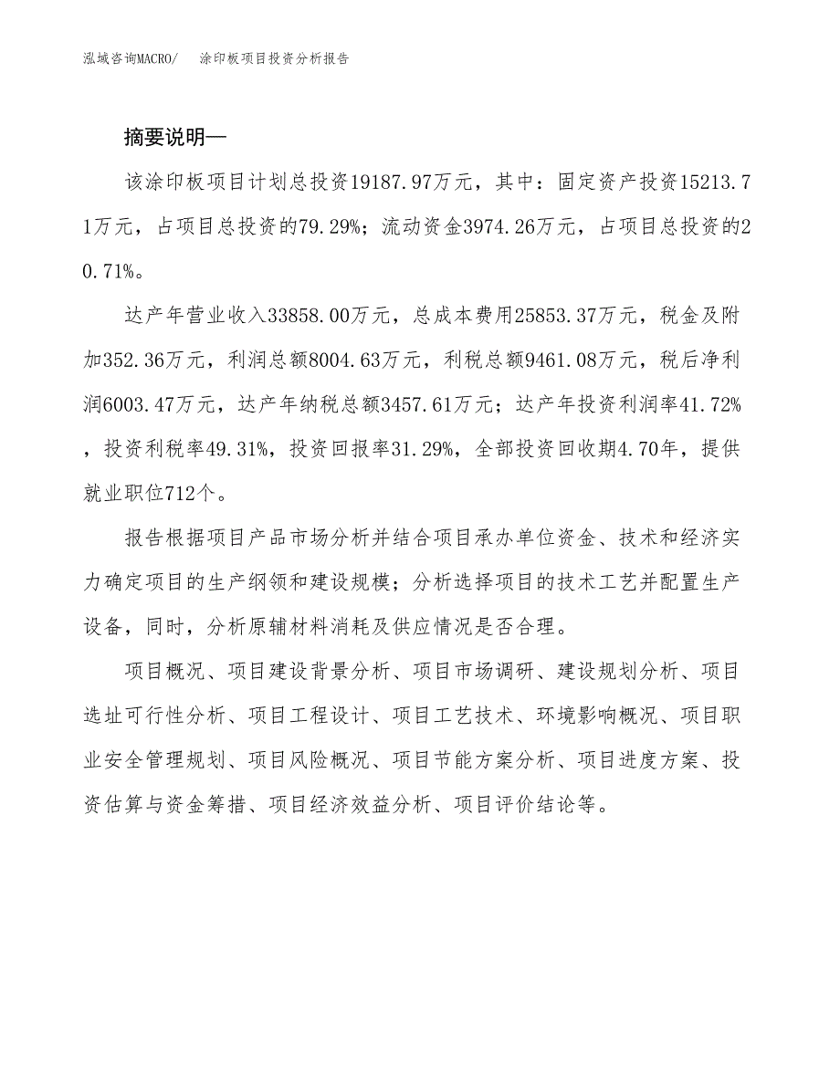 涂印板项目投资分析报告(总投资19000万元)_第2页