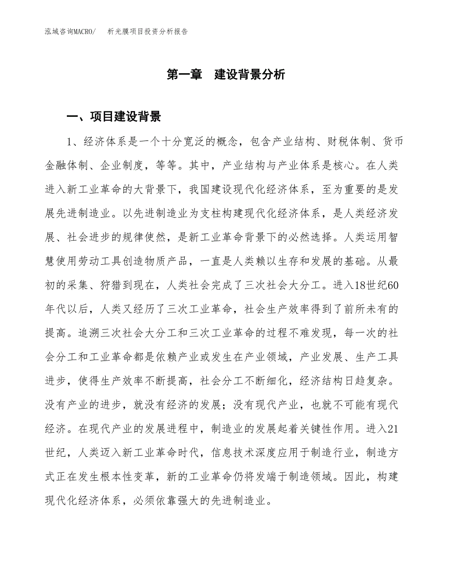 析光膜项目投资分析报告(总投资15000万元)_第3页