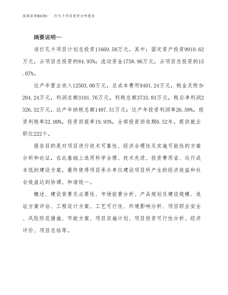 打孔卡项目投资分析报告(总投资12000万元)_第2页