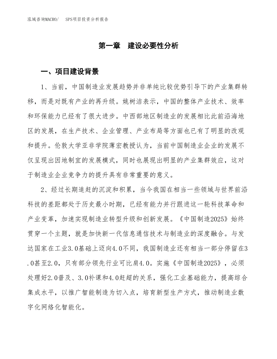 SPS项目投资分析报告(总投资16000万元)_第3页