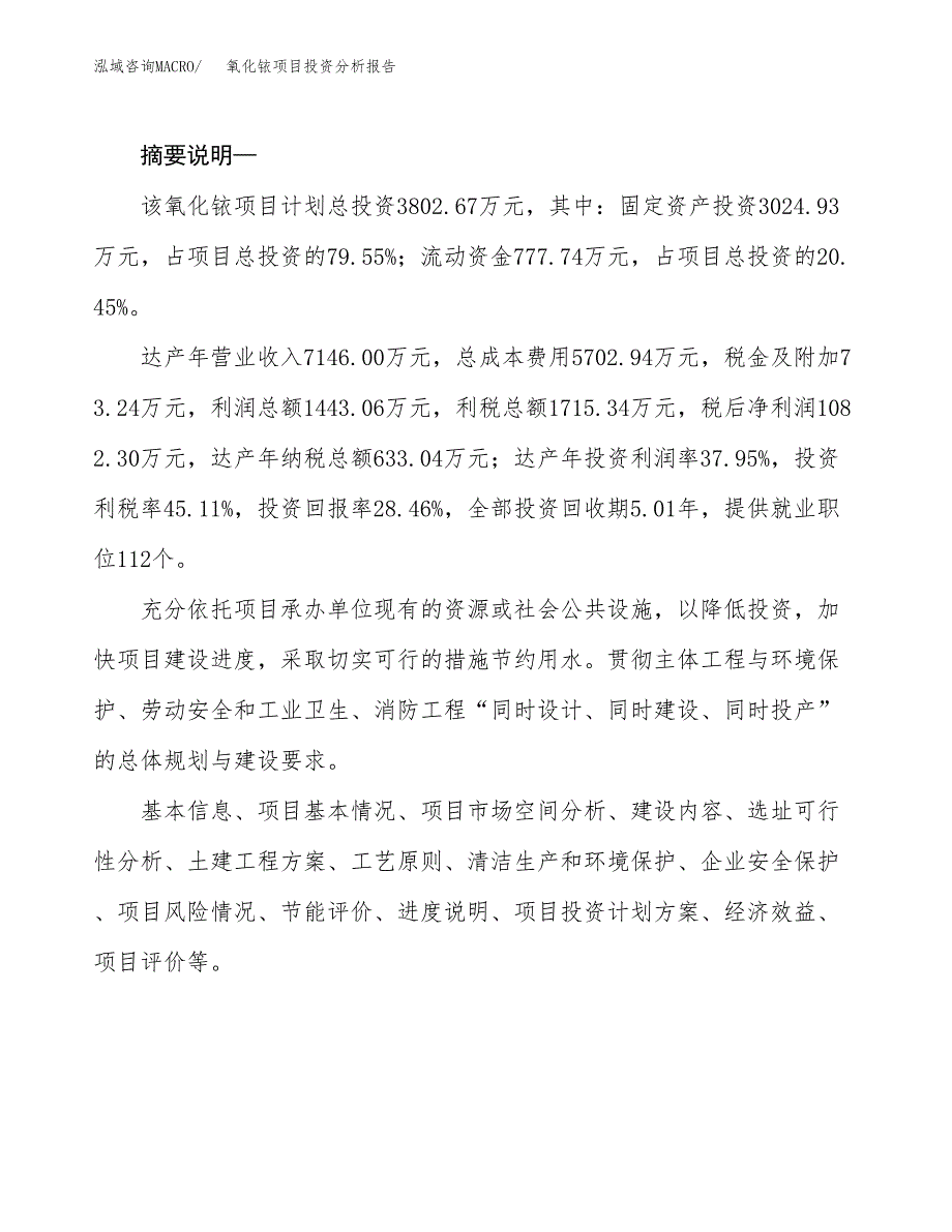 氧化铱项目投资分析报告(总投资4000万元)_第2页