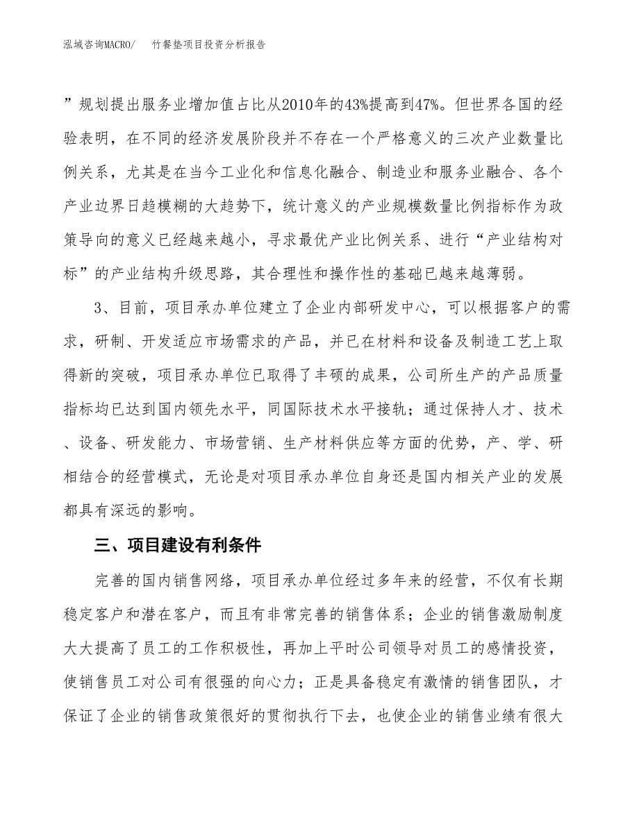 竹餐垫项目投资分析报告(总投资9000万元)_第5页