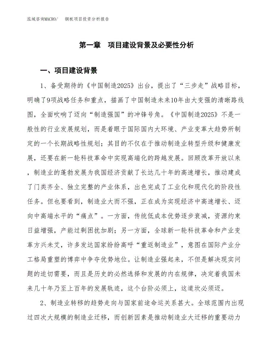 铜板项目投资分析报告(总投资14000万元)_第3页