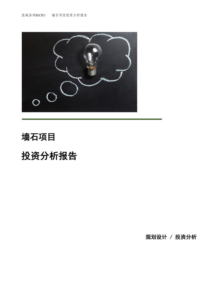 墙石项目投资分析报告(总投资4000万元)_第1页