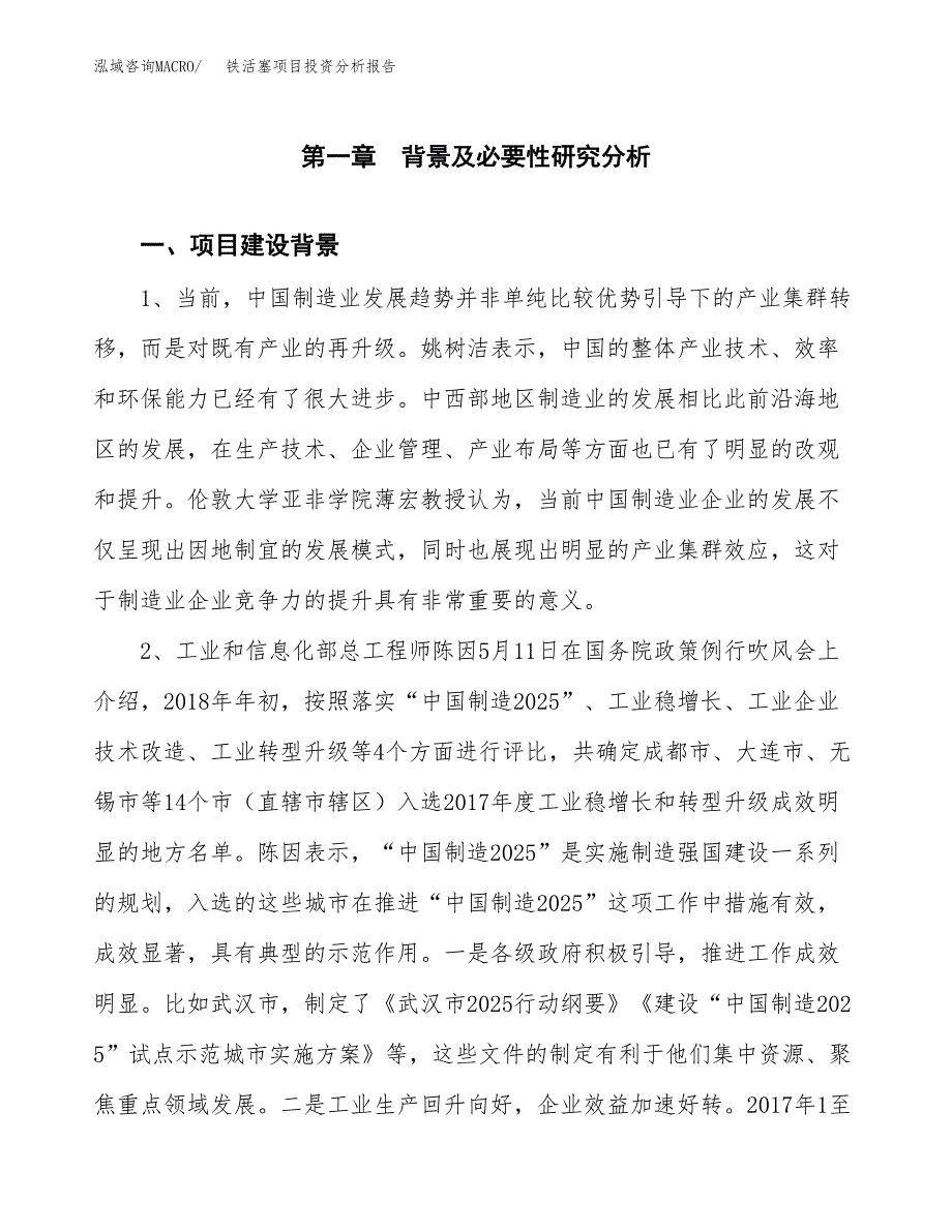 铁活塞项目投资分析报告(总投资6000万元)_第3页