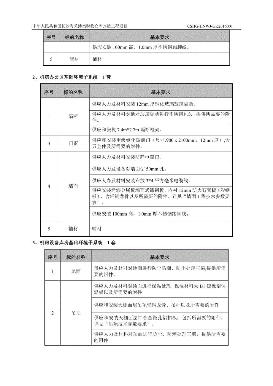 长沙海关机房信息化基础环境改造项目工程量清单及主材要求_第5页