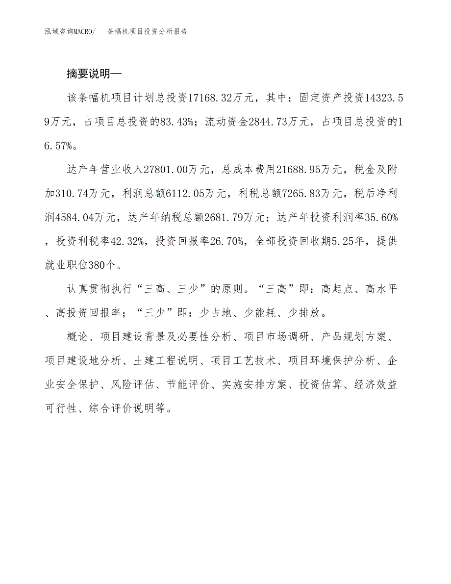 条幅机项目投资分析报告(总投资17000万元)_第2页