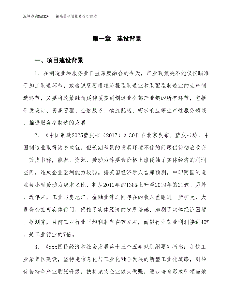 镇痛药项目投资分析报告(总投资20000万元)_第3页