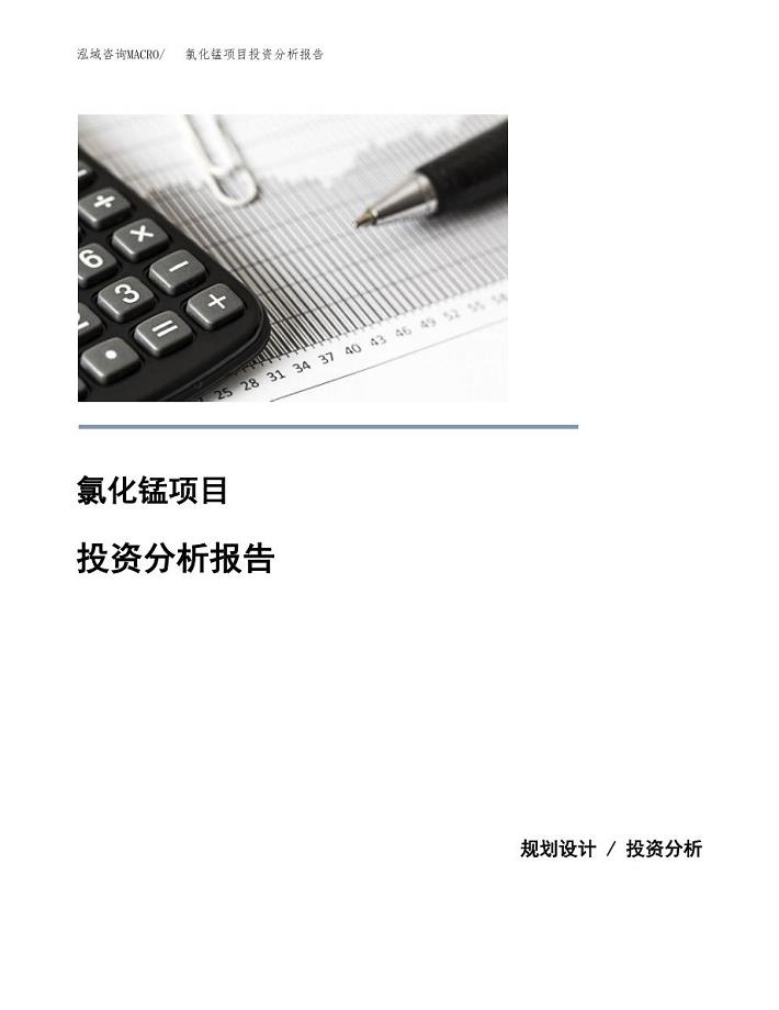 氯化锰项目投资分析报告(总投资17000万元)