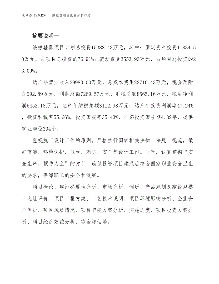 擦鞋器项目投资分析报告(总投资15000万元)_第2页