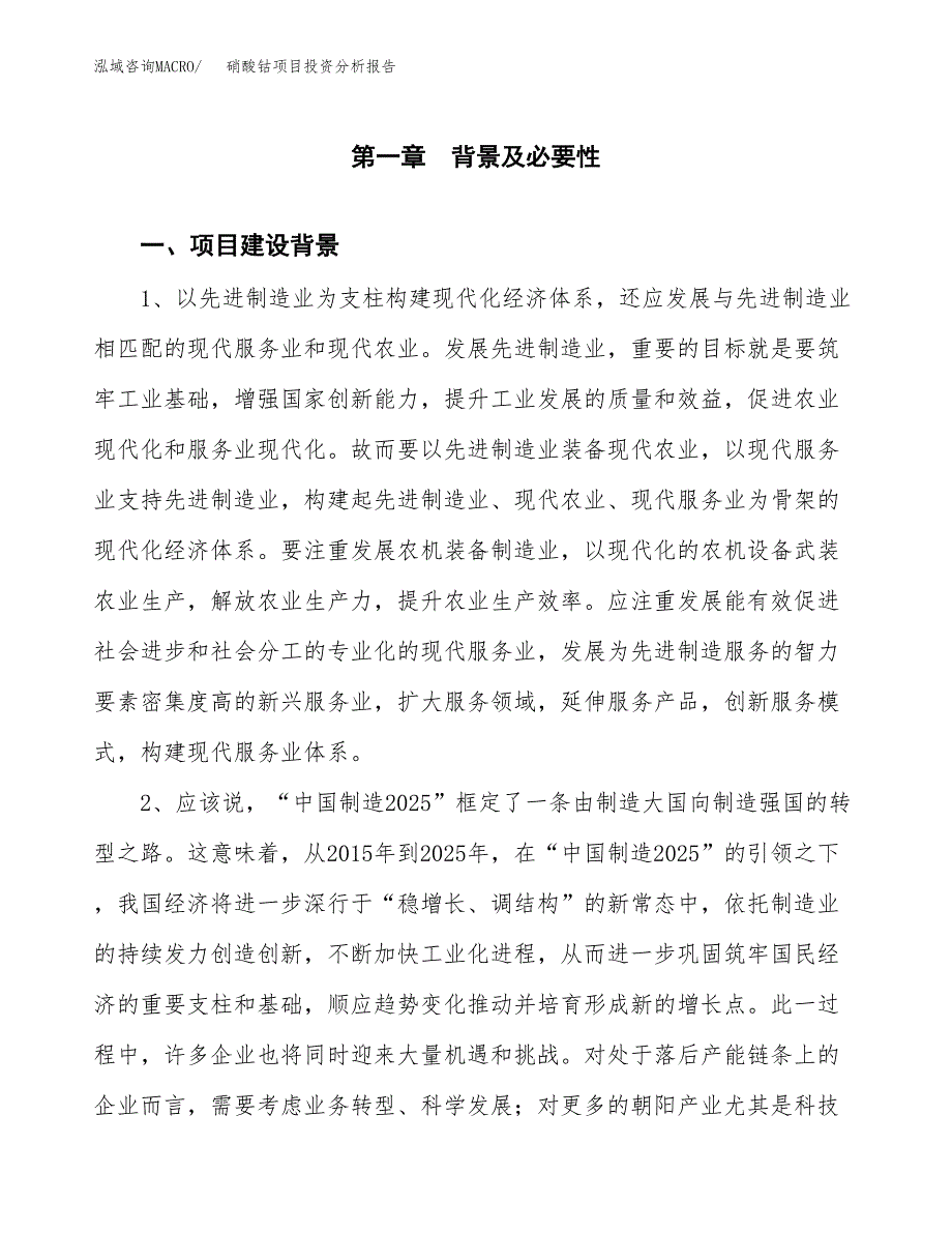 硝酸钴项目投资分析报告(总投资20000万元)_第3页