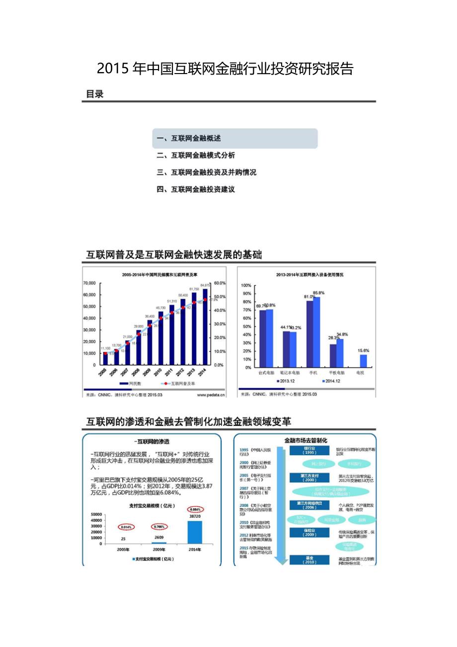 中国互联网金融行业投资研究报告_第1页