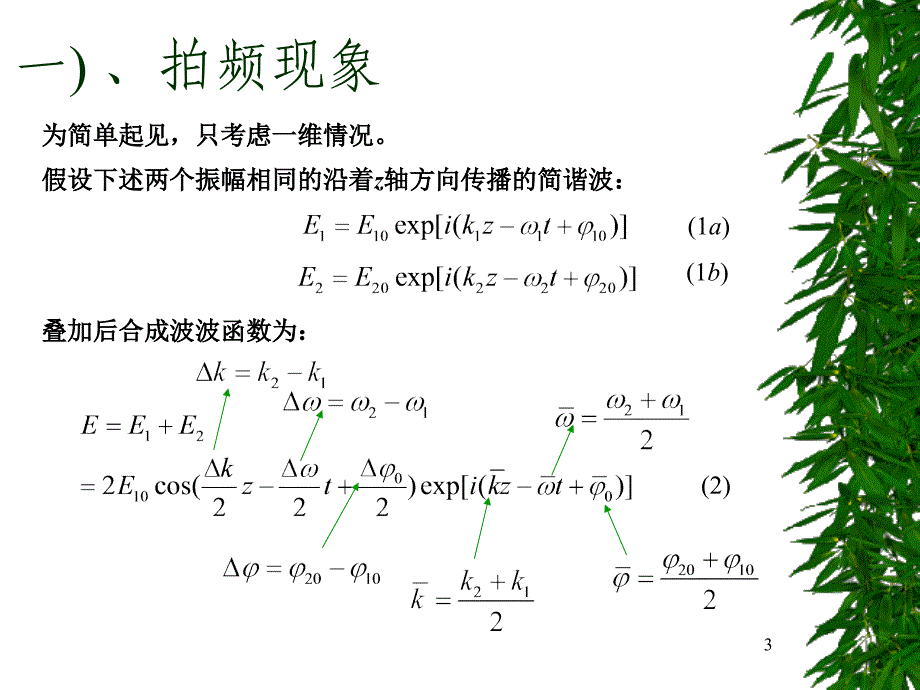 武汉理工物理光学课件11第十一次课拍频波和光波的分析_第3页