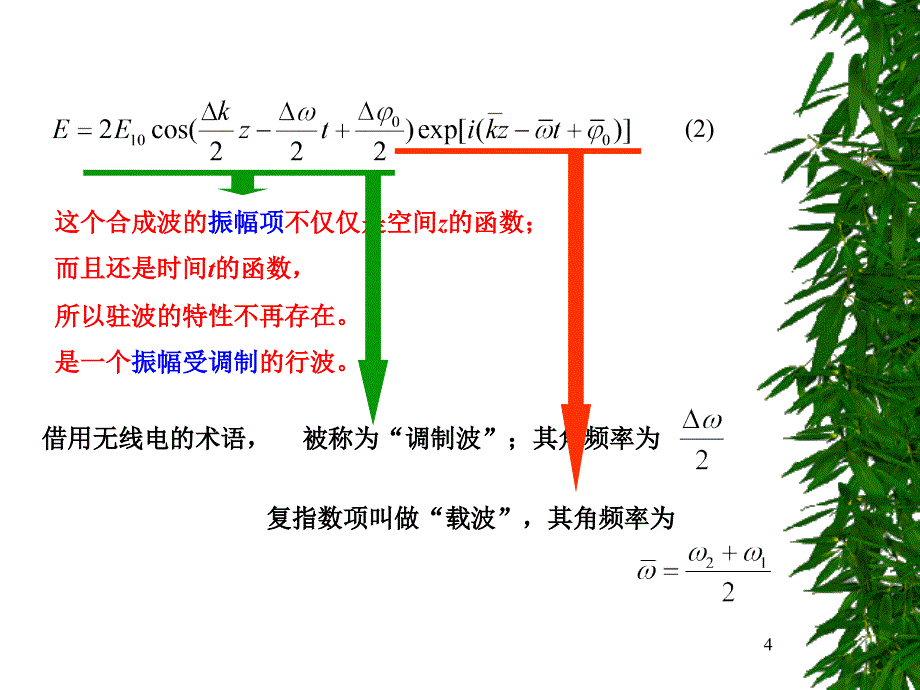 武汉理工物理光学课件11第十一次课拍频波和光波的分析_第4页