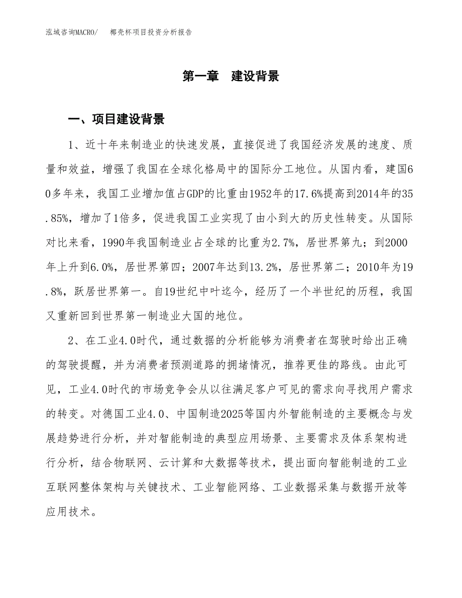 椰壳杯项目投资分析报告(总投资7000万元)_第3页