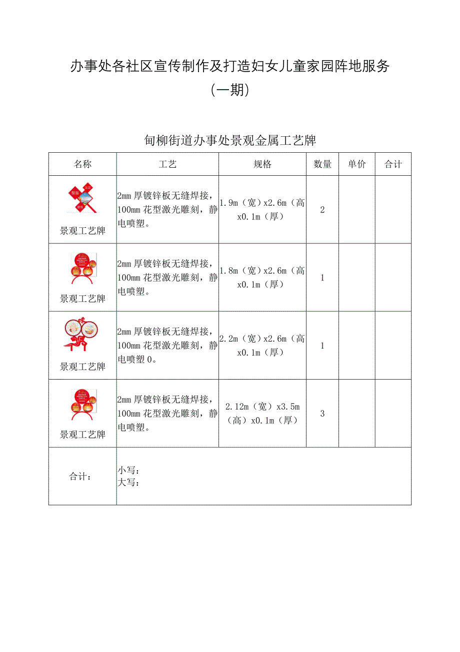 办事处各社区宣传制作及打造妇女儿童家园阵地服务一期_第1页