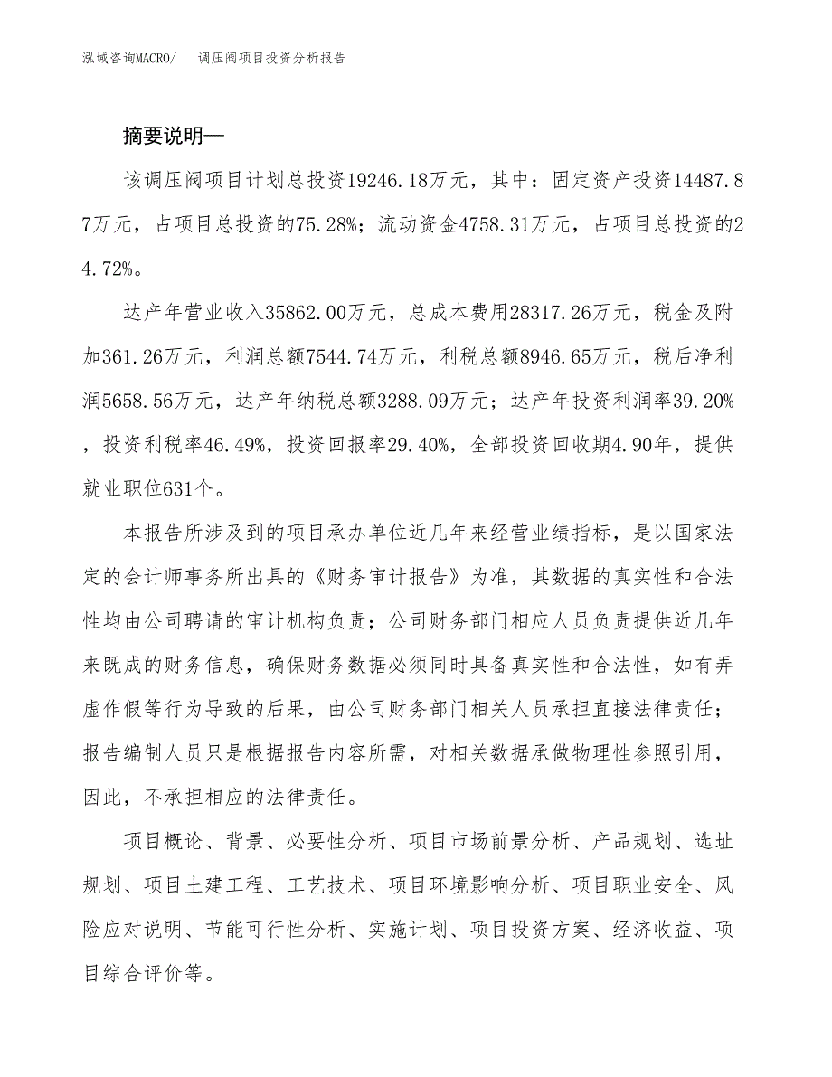 调压阀项目投资分析报告(总投资19000万元)_第2页