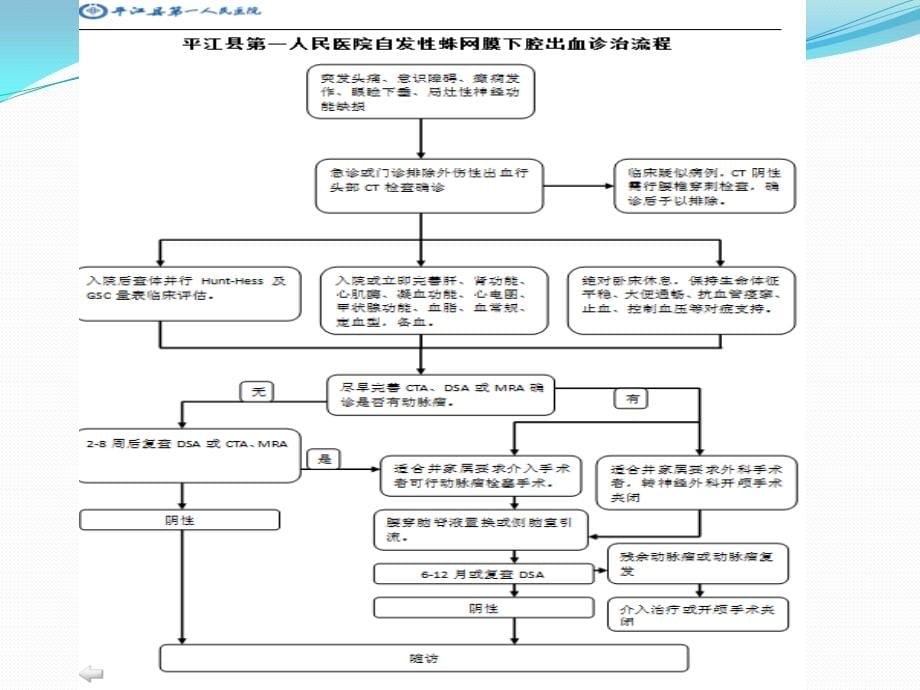 蛛网膜下腔出血 诊治 流程_第5页