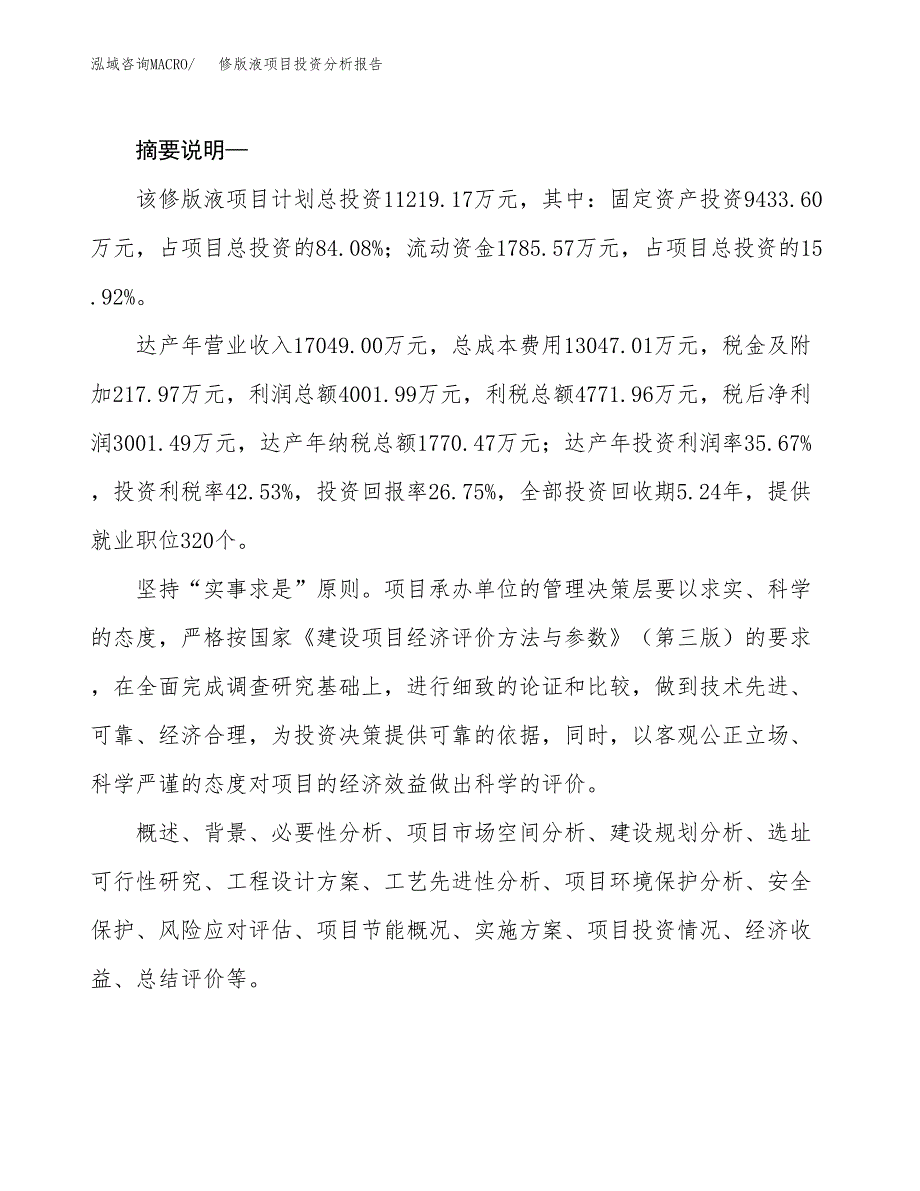 修版液项目投资分析报告(总投资11000万元)_第2页