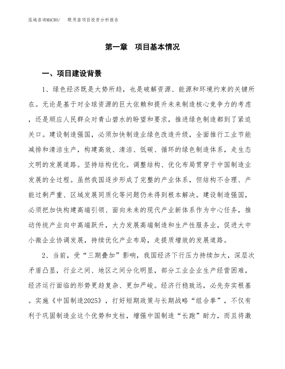 眼用凿项目投资分析报告(总投资19000万元)_第3页