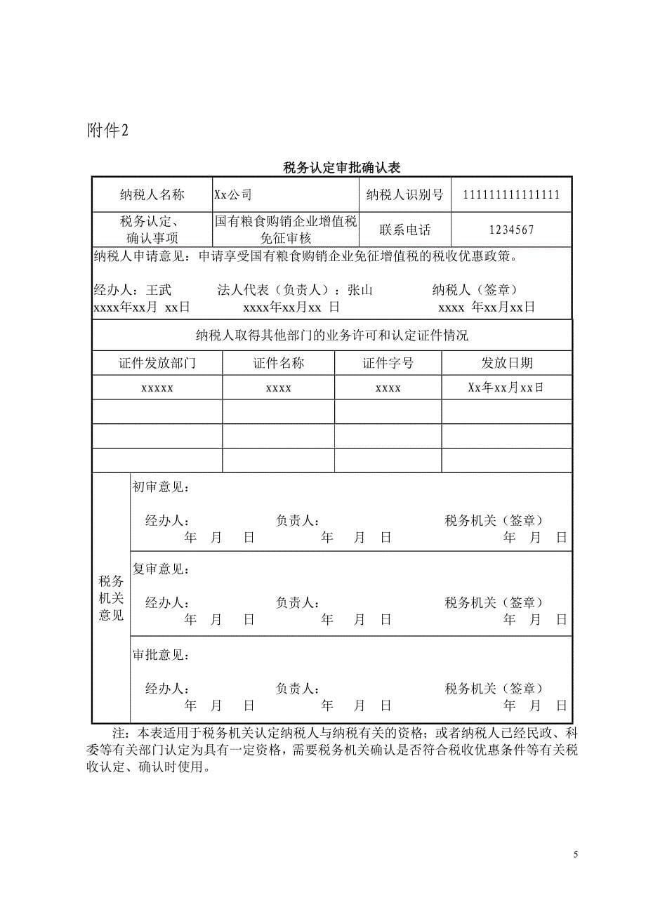 国有粮食购销企业增值税免征审核操作规范_第5页