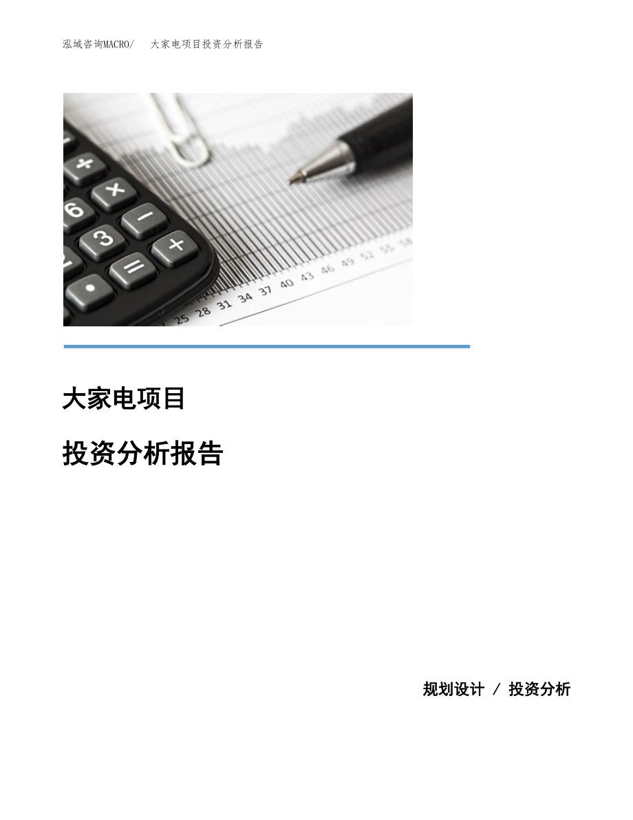 大家电项目投资分析报告(总投资5000万元)_第1页