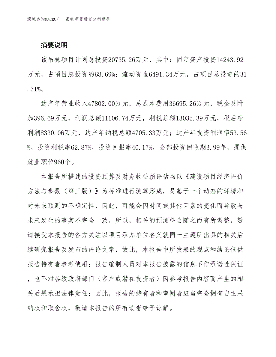 吊袜项目投资分析报告(总投资21000万元)_第2页