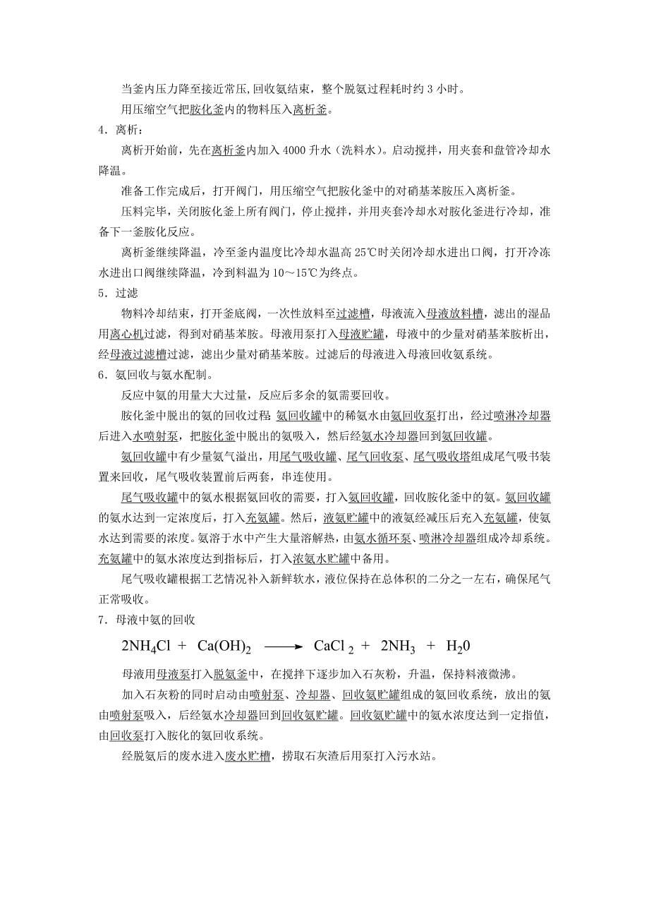 对硝基苯胺工艺操作规程0512仿邻硝基苯甲醚格式_第5页