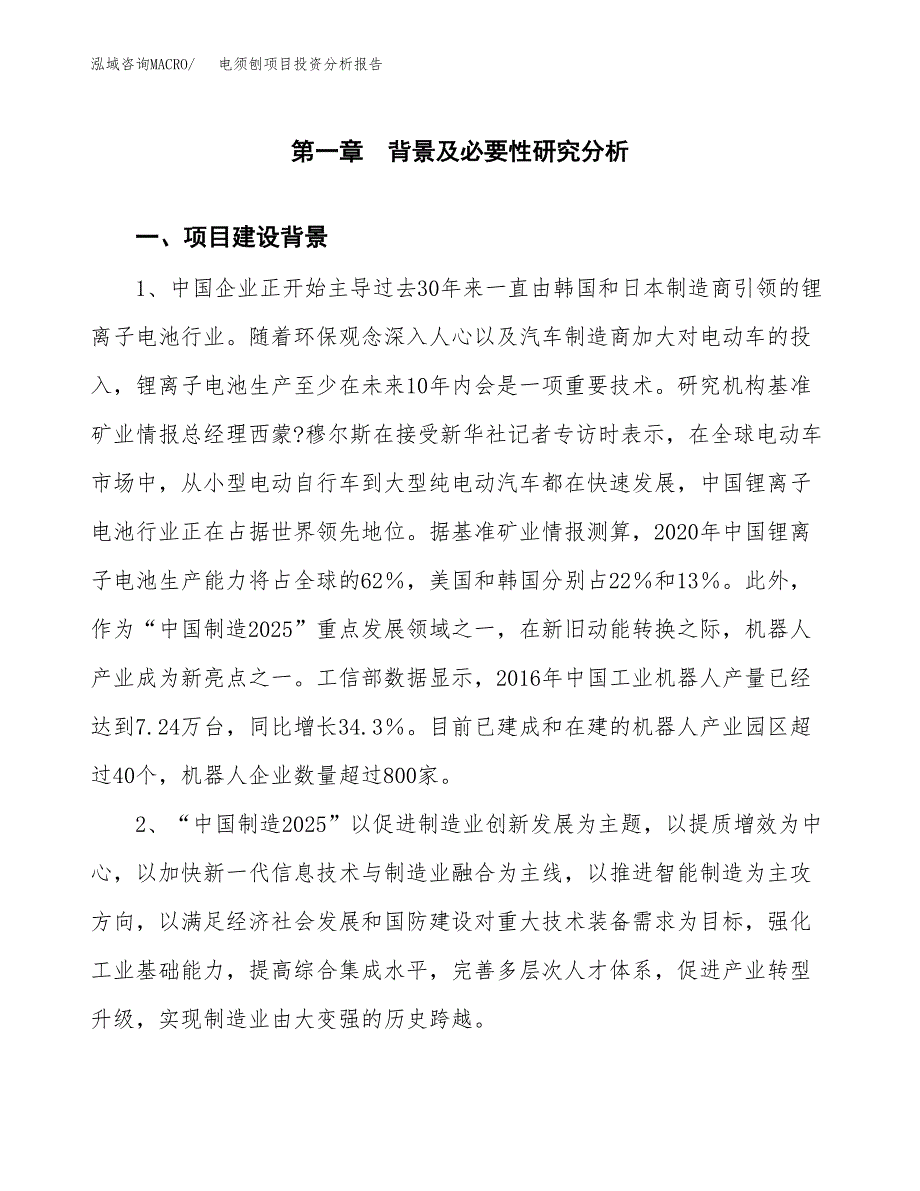 电须刨项目投资分析报告(总投资12000万元)_第3页