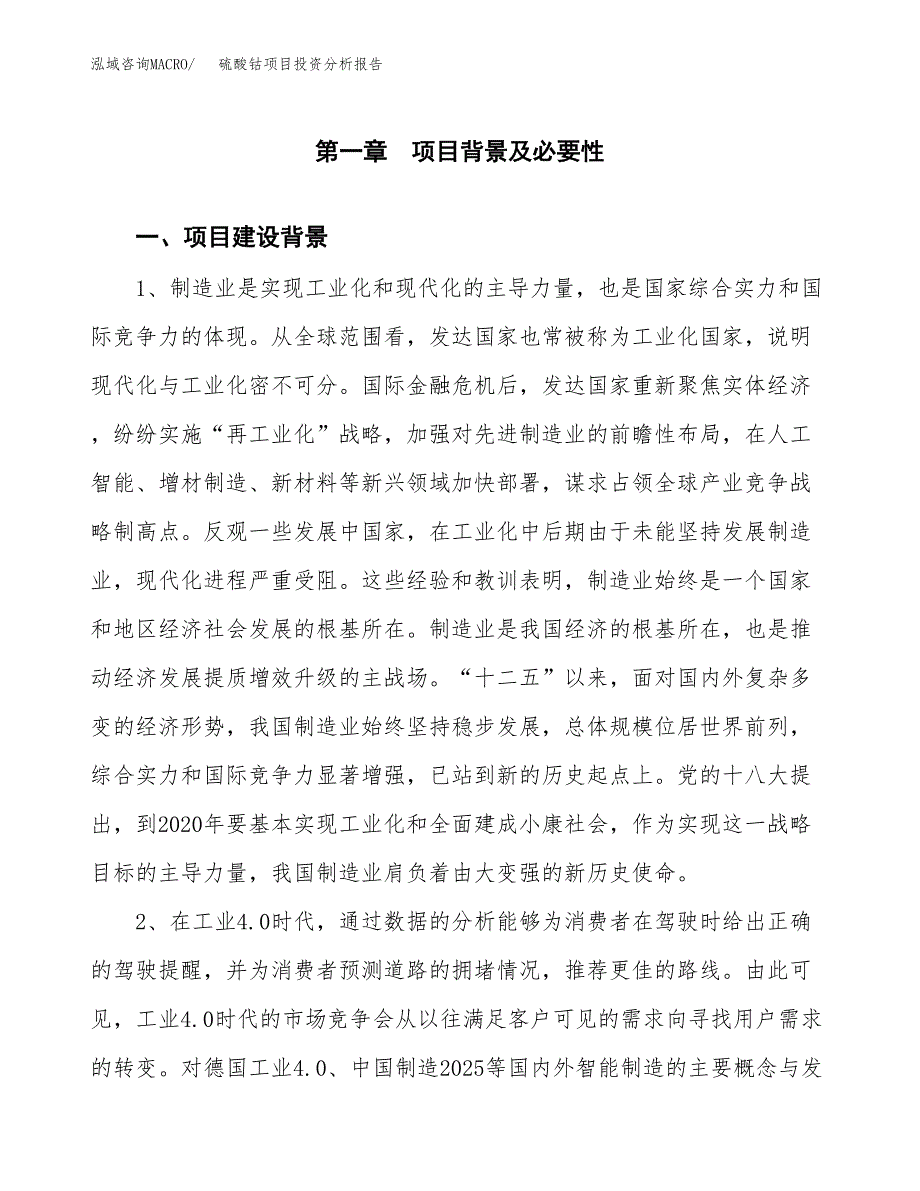 硫酸钴项目投资分析报告(总投资18000万元)_第3页