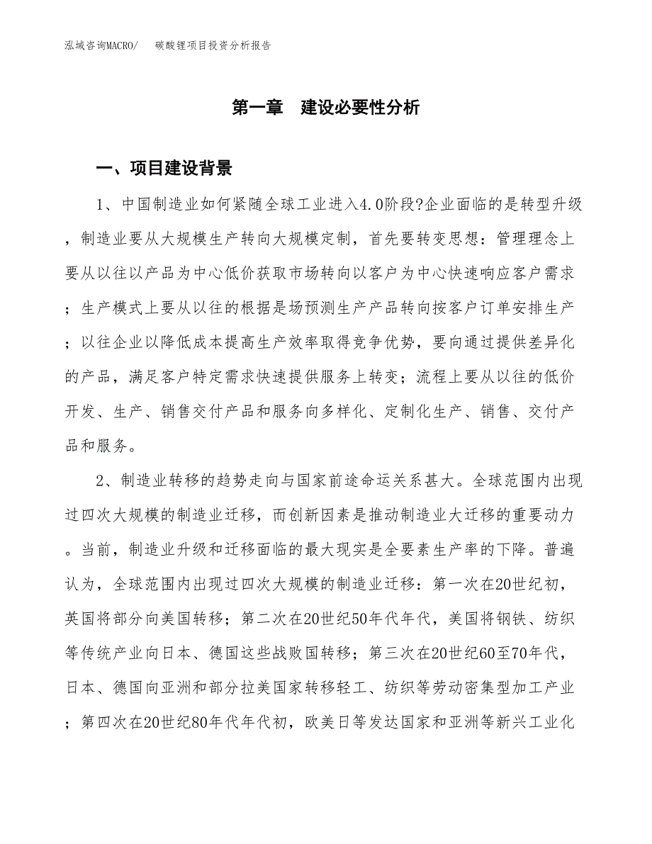 碳酸锂项目投资分析报告(总投资22000万元)_第3页