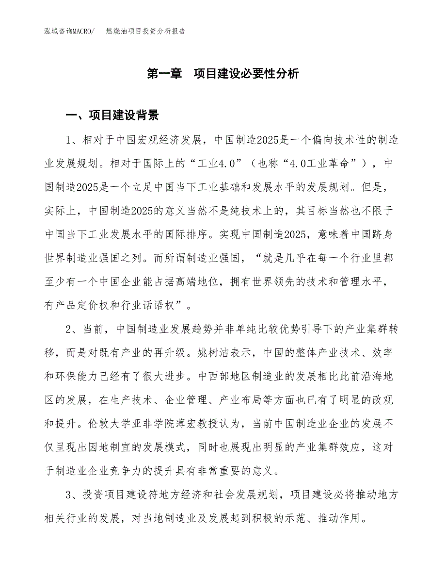 燃烧油项目投资分析报告(总投资10000万元)_第3页