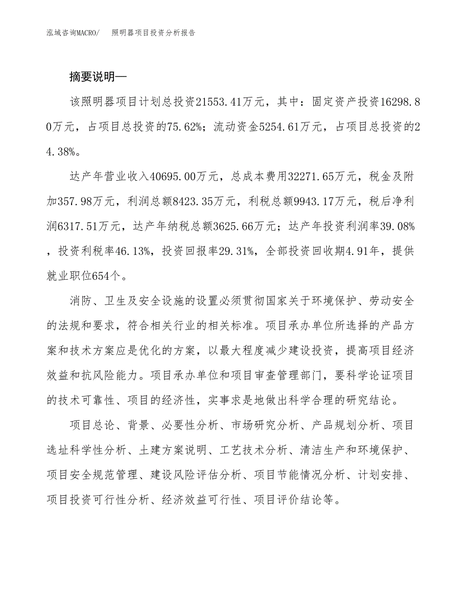 照明器项目投资分析报告(总投资22000万元)_第2页