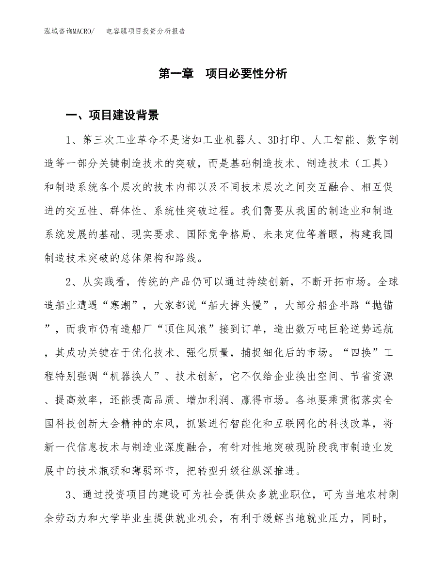 电容膜项目投资分析报告(总投资16000万元)_第3页