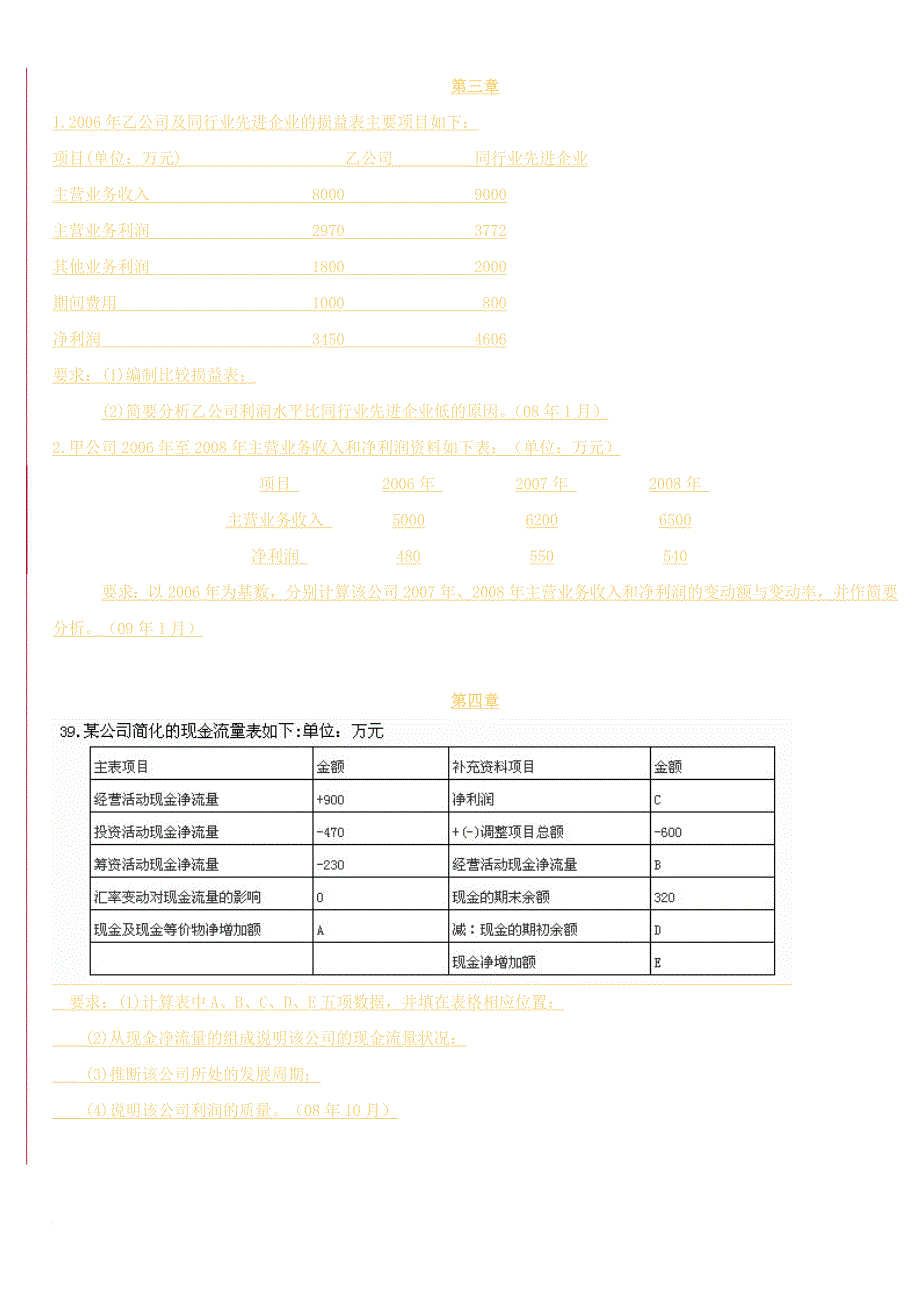 财务报表分析历年试题及计算公式_第3页