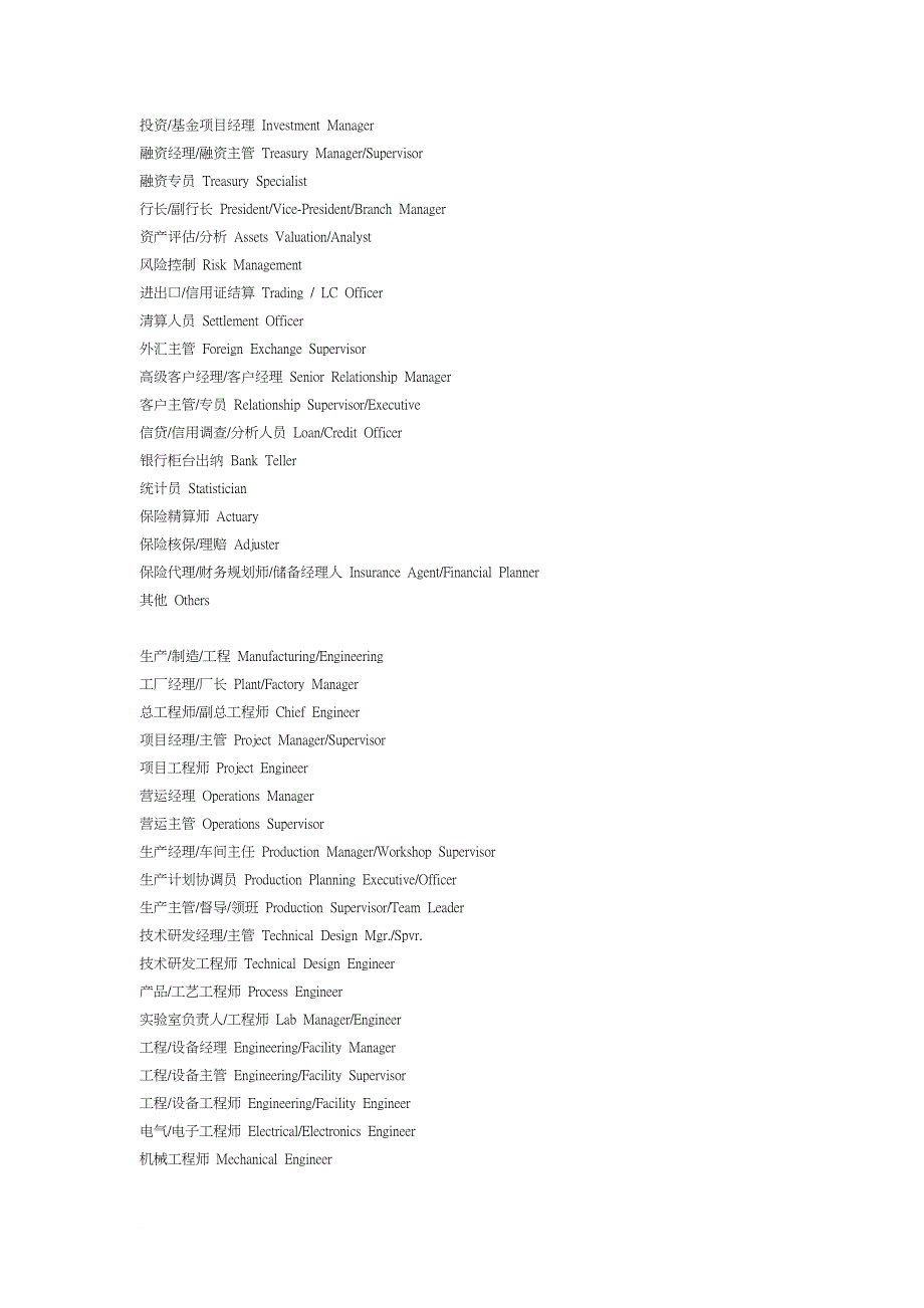职位英语一览表_第4页