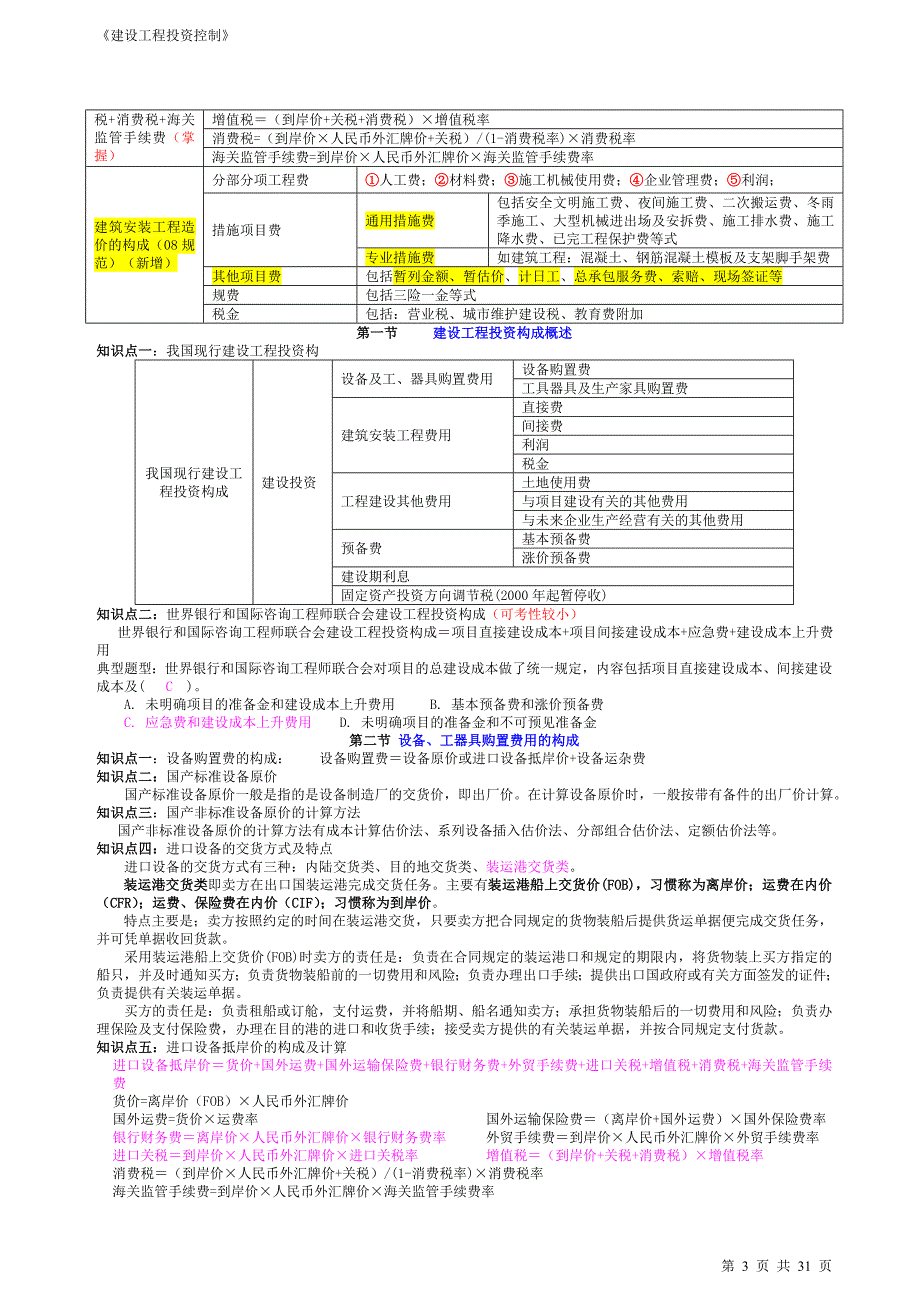 2013年监理工程师考试重点学习资料《投资控制》_第3页