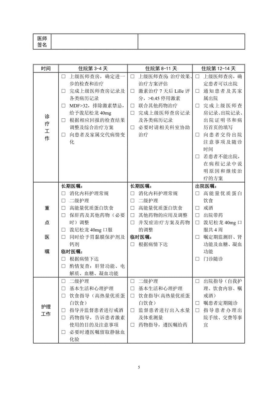 酒精性肝炎发布最新版临床路径_第5页