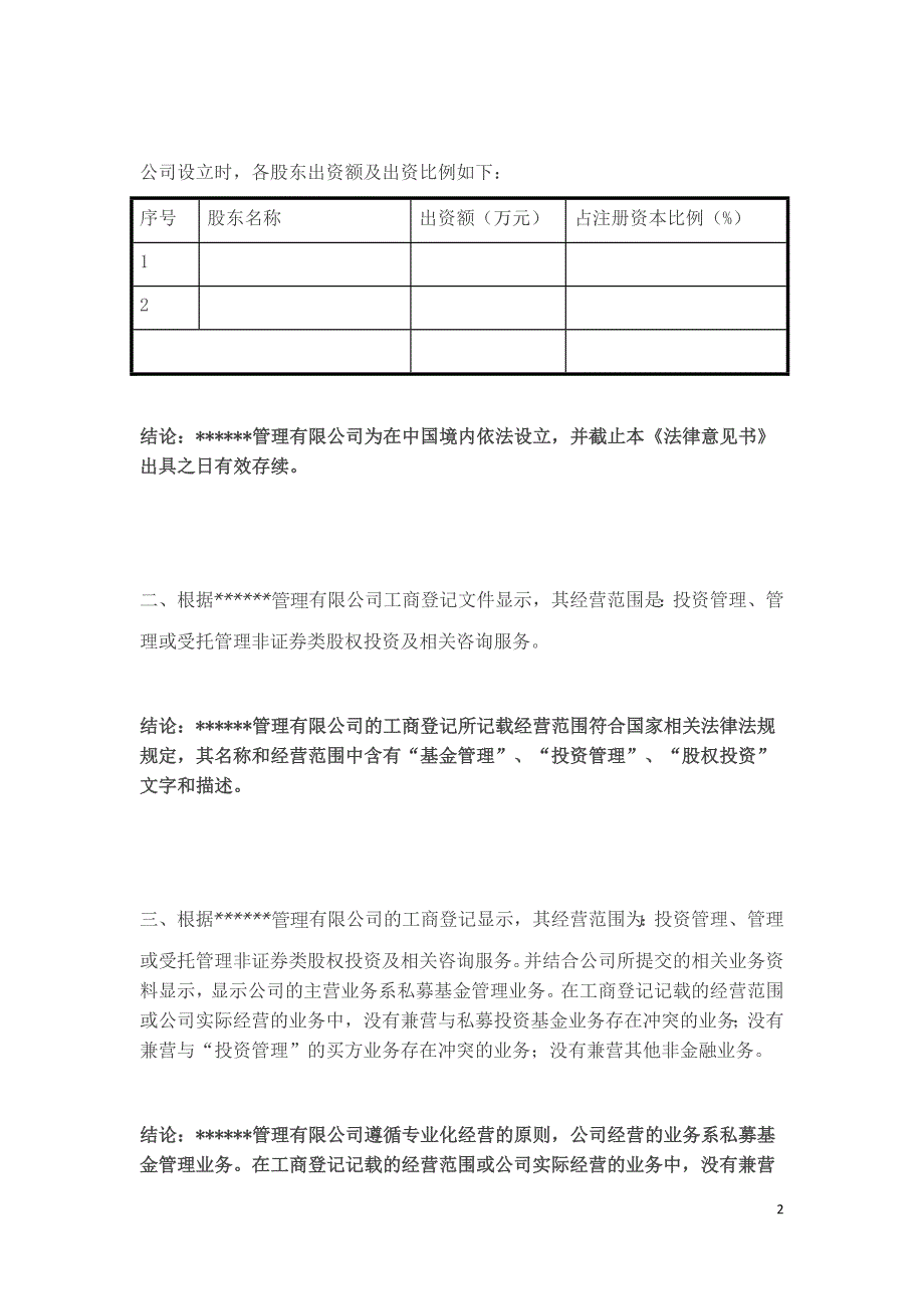 私募基金登记法律意见书范例_第2页