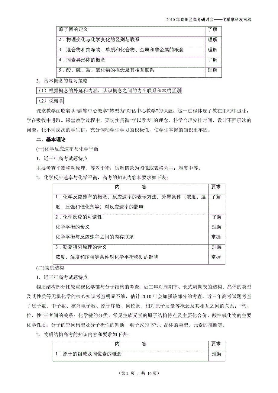 高定价秦州区高考研讨会化学学科发言稿_第2页