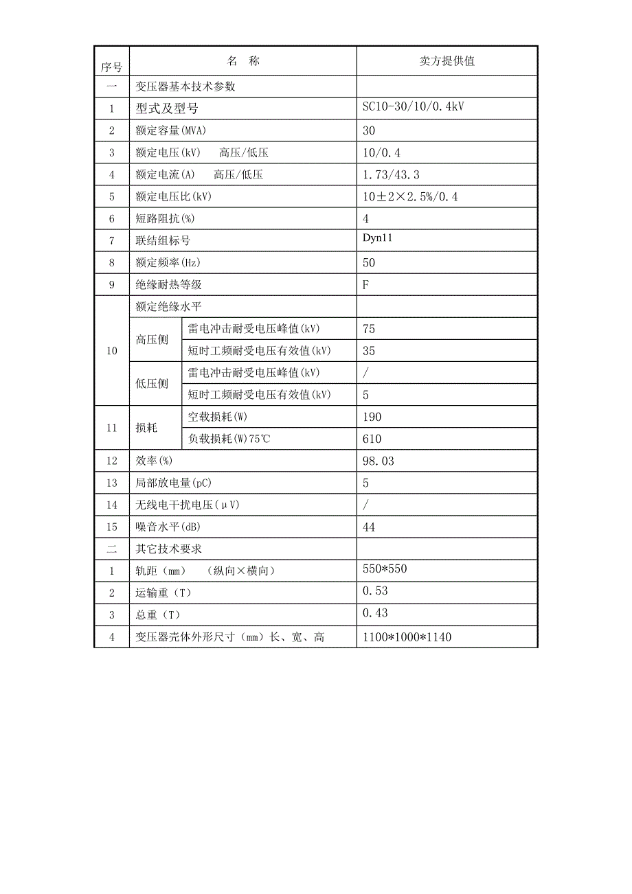 10kv干式变压器参数表(1)_第2页