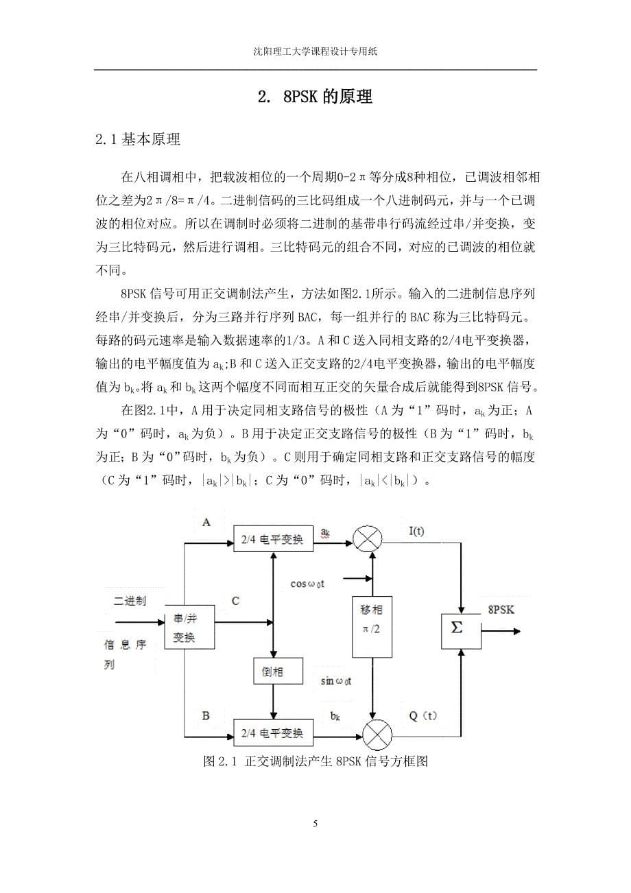 8psk调制解调技术的设计与仿真_第5页