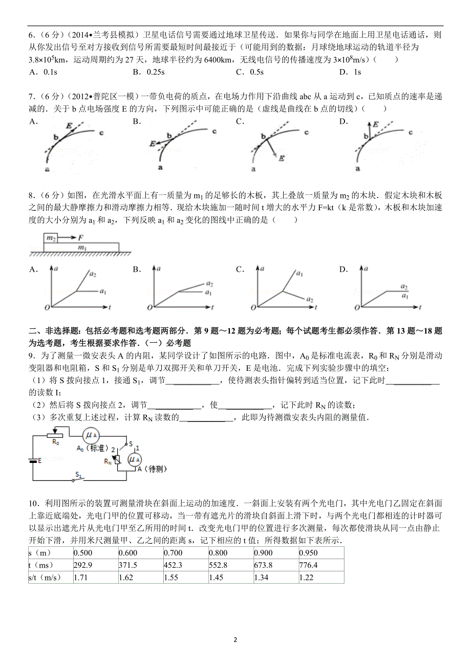 2011年全国统一高考物理试卷(新课标卷)(word版-含详细答案)_第2页