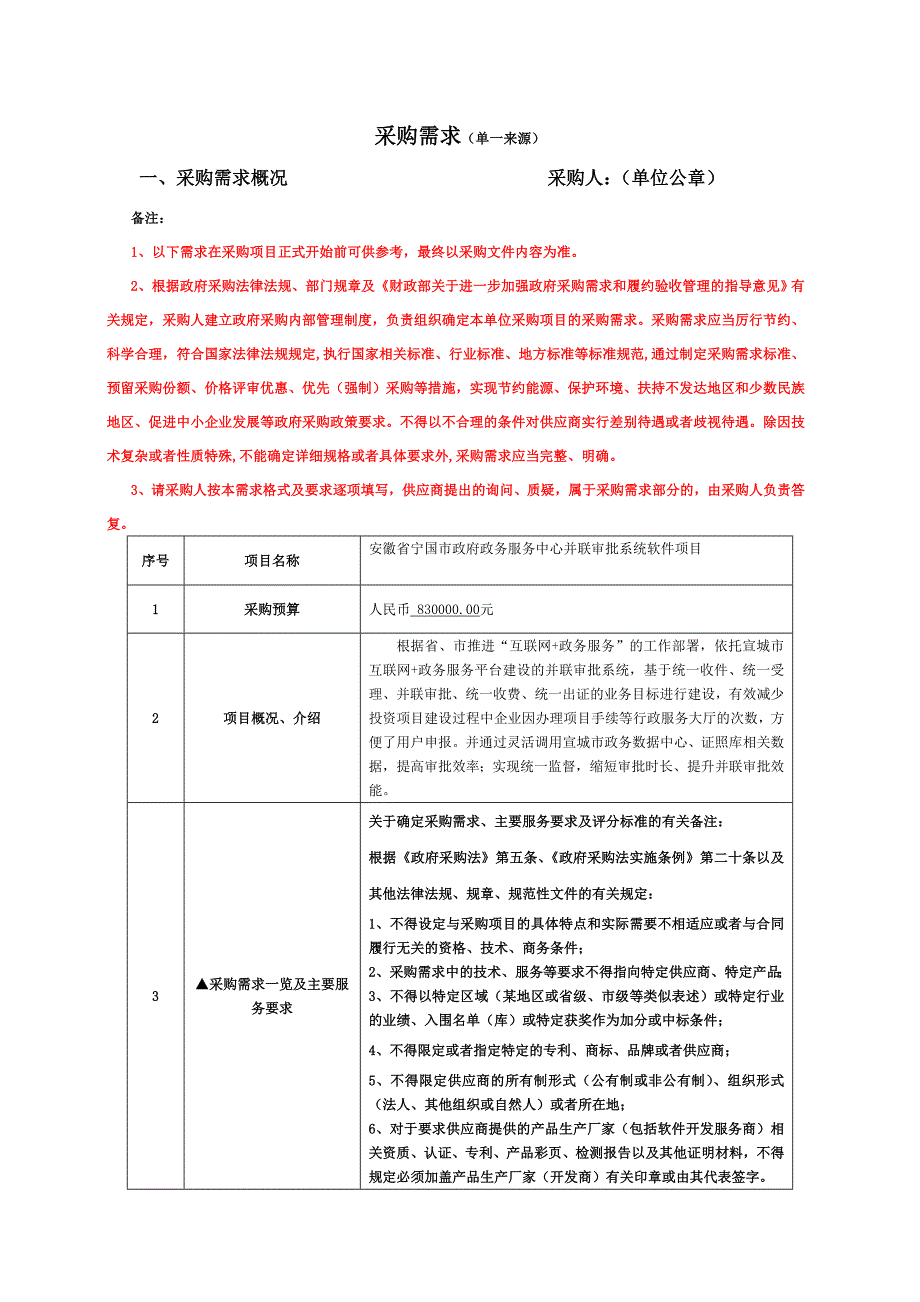 采购需求单一来源_第1页