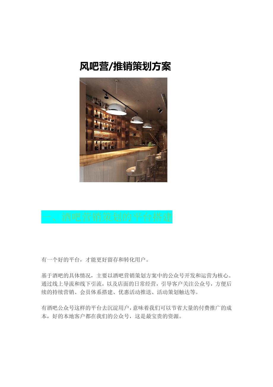 酒吧前期营销 推动 方案_第1页