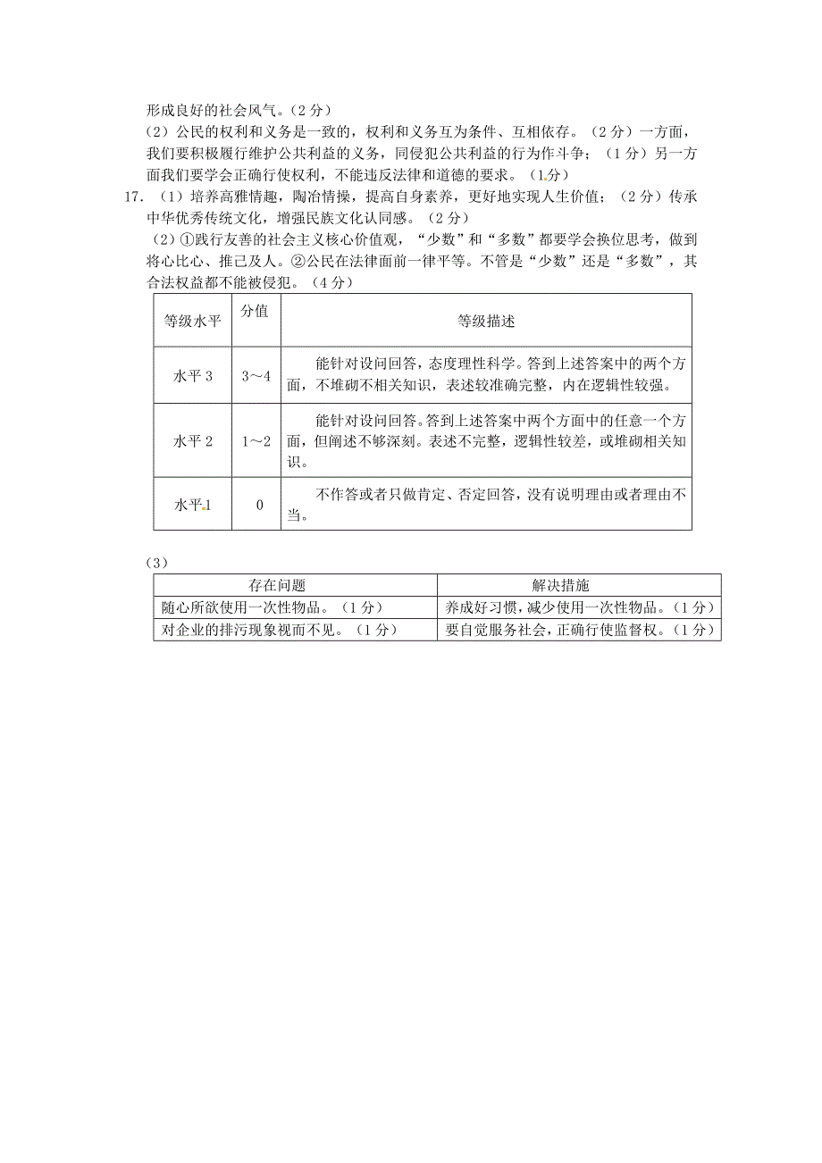 2018年南通市中考思想品德试题、答案_第4页