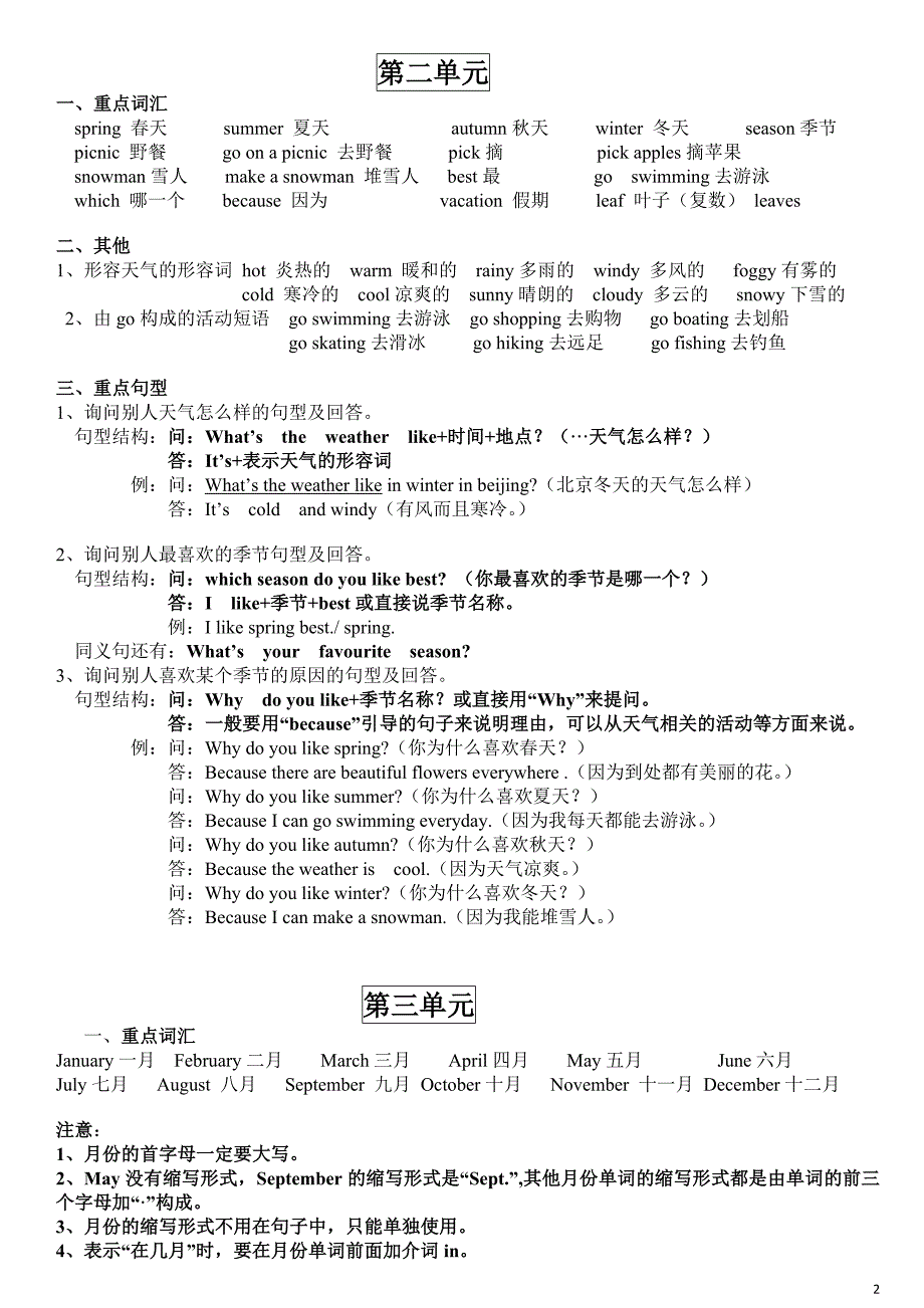 2019新版五年级英语下册知识点总结-最新最全_第2页