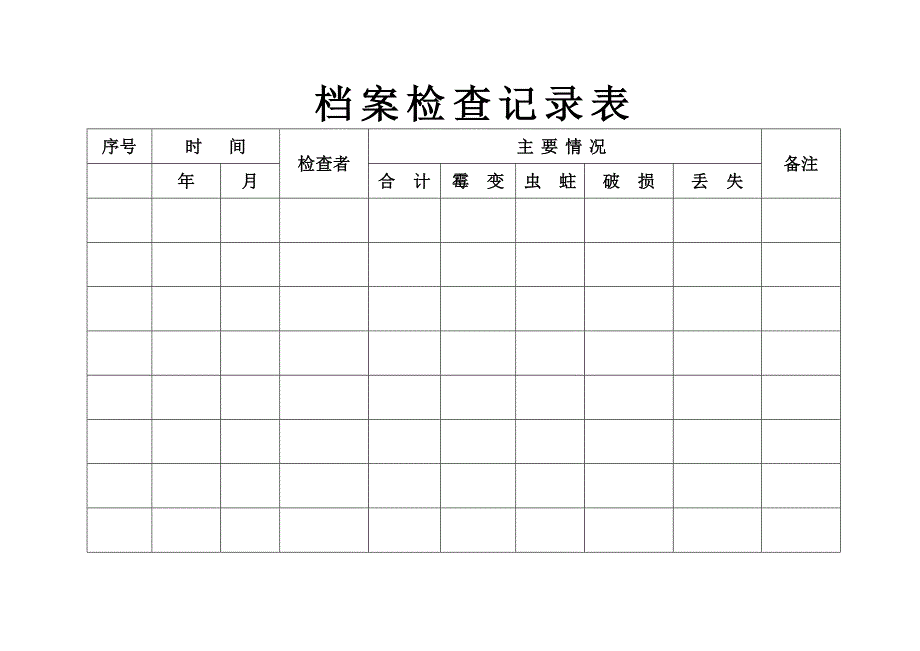 档案检查记录表_第1页