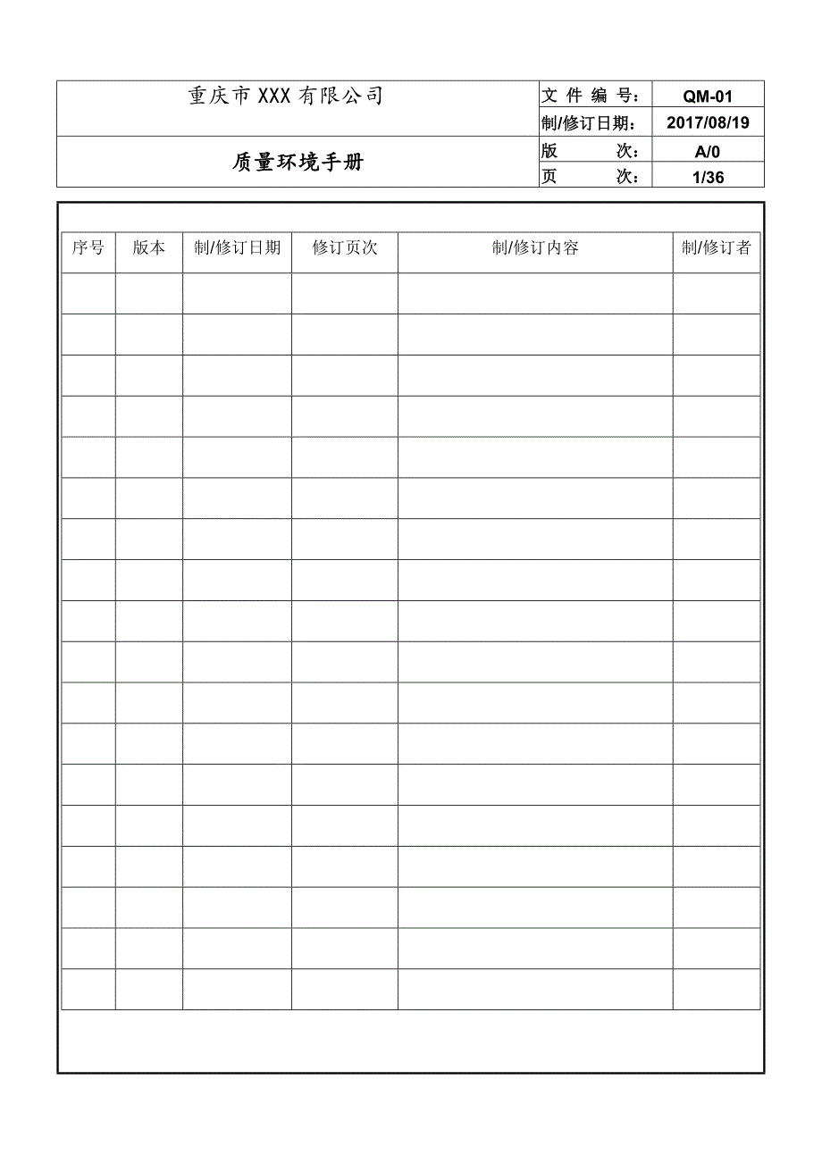 2015版质量环境管理手册_第1页